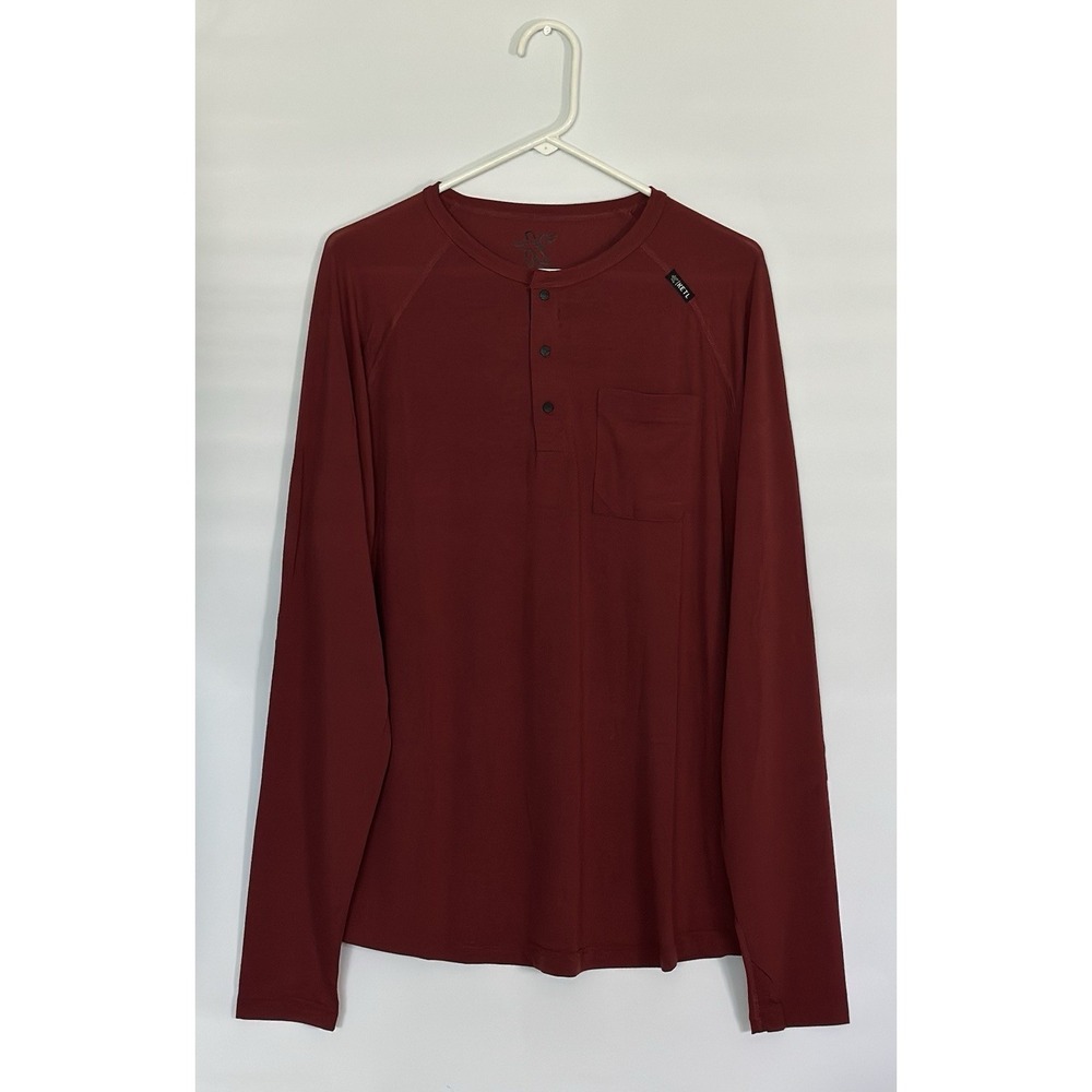 KETL Mountain Apparel Maroon 1/4 Snap Lightweight Henley Shirt Men's Size XL